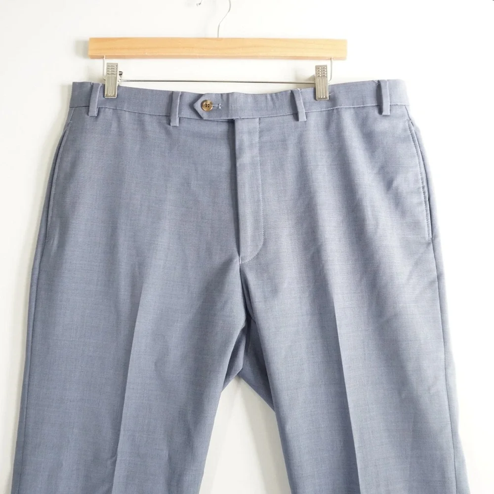 Lauren Ralph Lauren High Performance Wool Blue Dress‎ Pants Mens Trousers 38x32